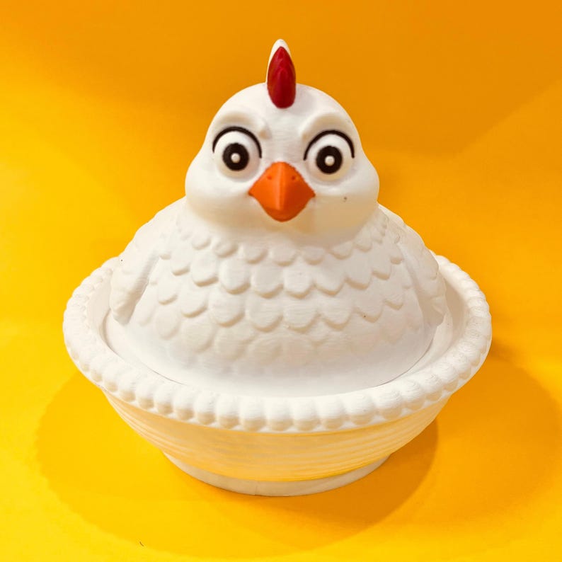 Chicken Fidget Stl File Chicken and Hen on Nest Box STL 3D Print Files: Flexi Animal Fidget Toy ...