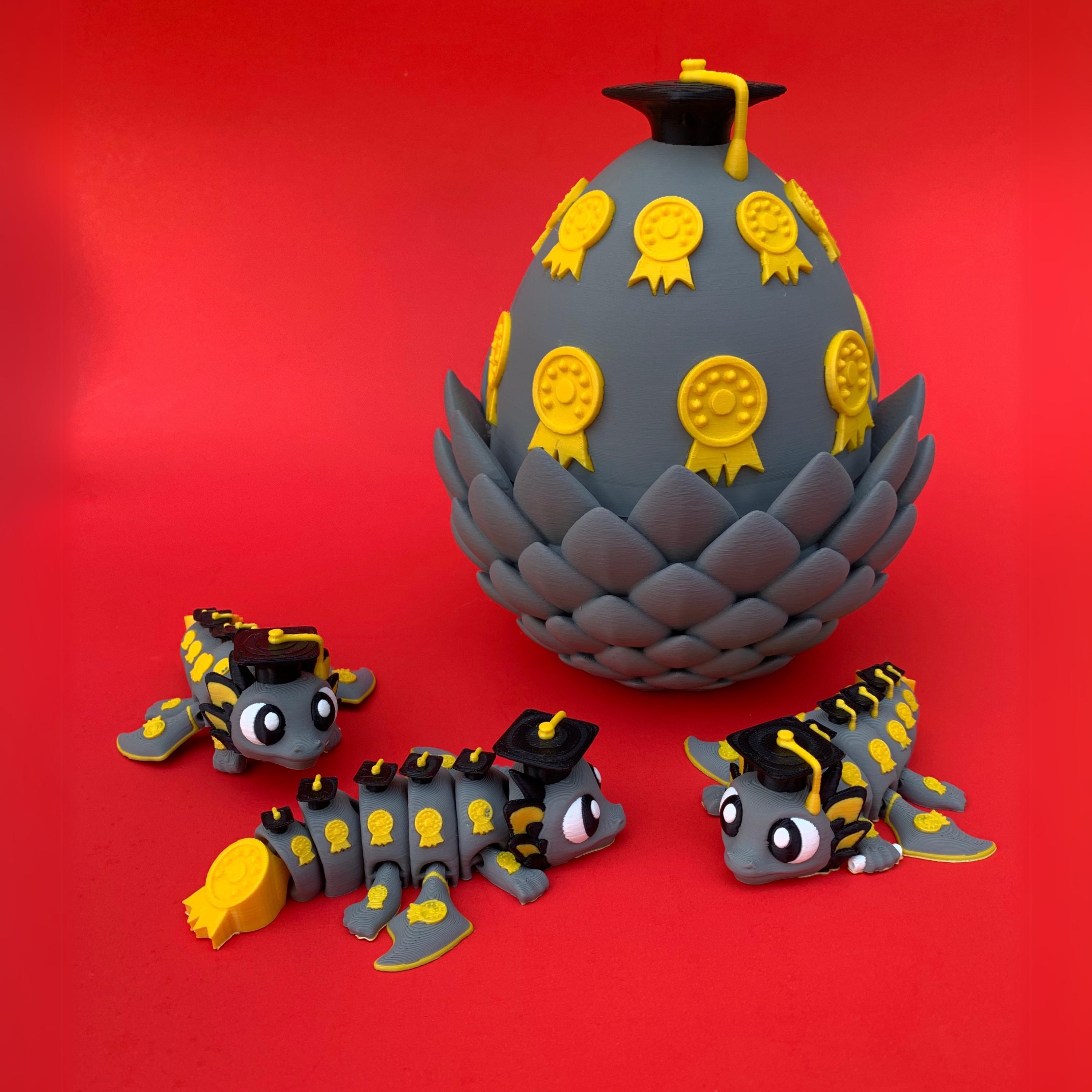 Flexi Graduate Dragon & Egg STL 3D Print Files Bundle: Articulated ...