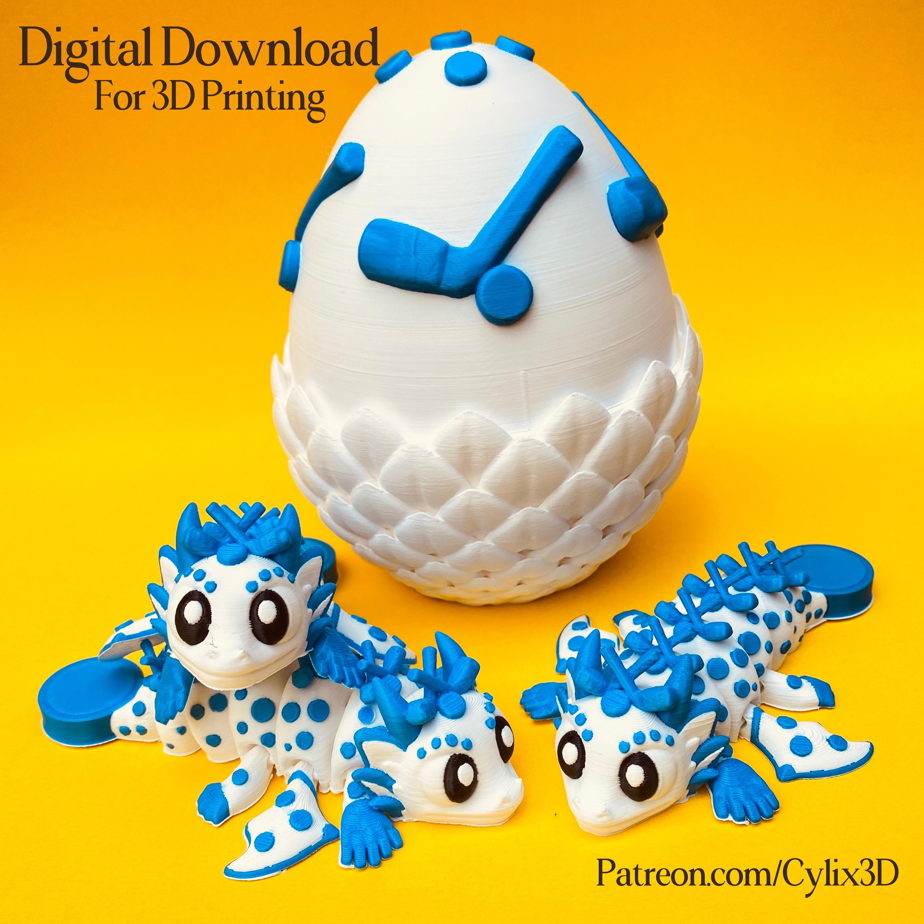 Flexi Ice Hockey Dragon & Egg STL 3D Print Files - Etsy