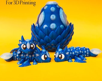 Flexi Diamond Dragon & Egg STL Bundle: Articulated Fidget, 3D Print Model