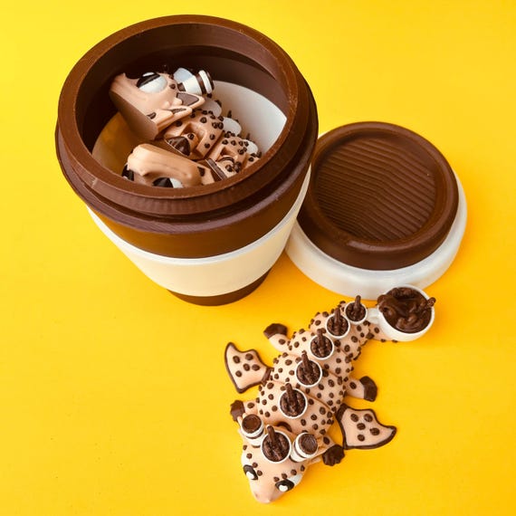 Flexi Coffee Dragon & Cup Box STL 3D Print Files: Winged Dragon
