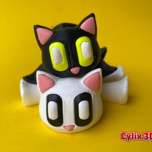 Articulated Cat 3D Print, Flexi Cute STL File, Print In Place, Multicolor 3MF, Separated Parts(No AMS)