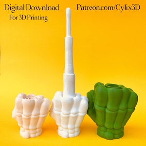 Skeleton Hand Collapsible Middle Finger STL 3D Print Files: Funny Fidget Toy