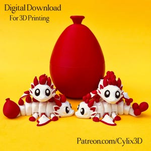Globo flexible Dragón y caja STL: Archivos de impresión 3D articulados de dragón alado