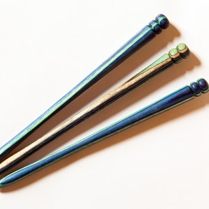 Wooden hairpin for adults Actionwood blau