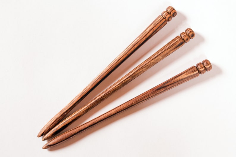 Wooden hairpin for adults Zebrano