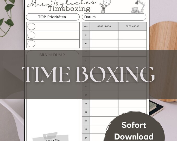 Time Boxing Template Daily Planner Time Management Printable Template ...