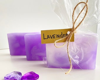 Homemade lavender organic vegan essential oil soap bar/ Artisan glycerin handcrafted soap.
