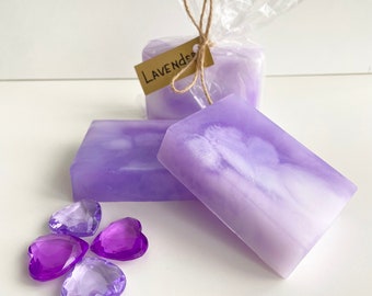 Lavender floral vegan organic soaps bar favors Homemade glycerin essential oil soap.