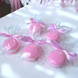 5-40 pezzi Macarons bomboniere per baby shower Mini saponi sfusi Regali per feste di rivelazione del sesso delle bambine Decorazioni per l'accoglienza all'aperto Apprezzamento degli ospiti del compleanno