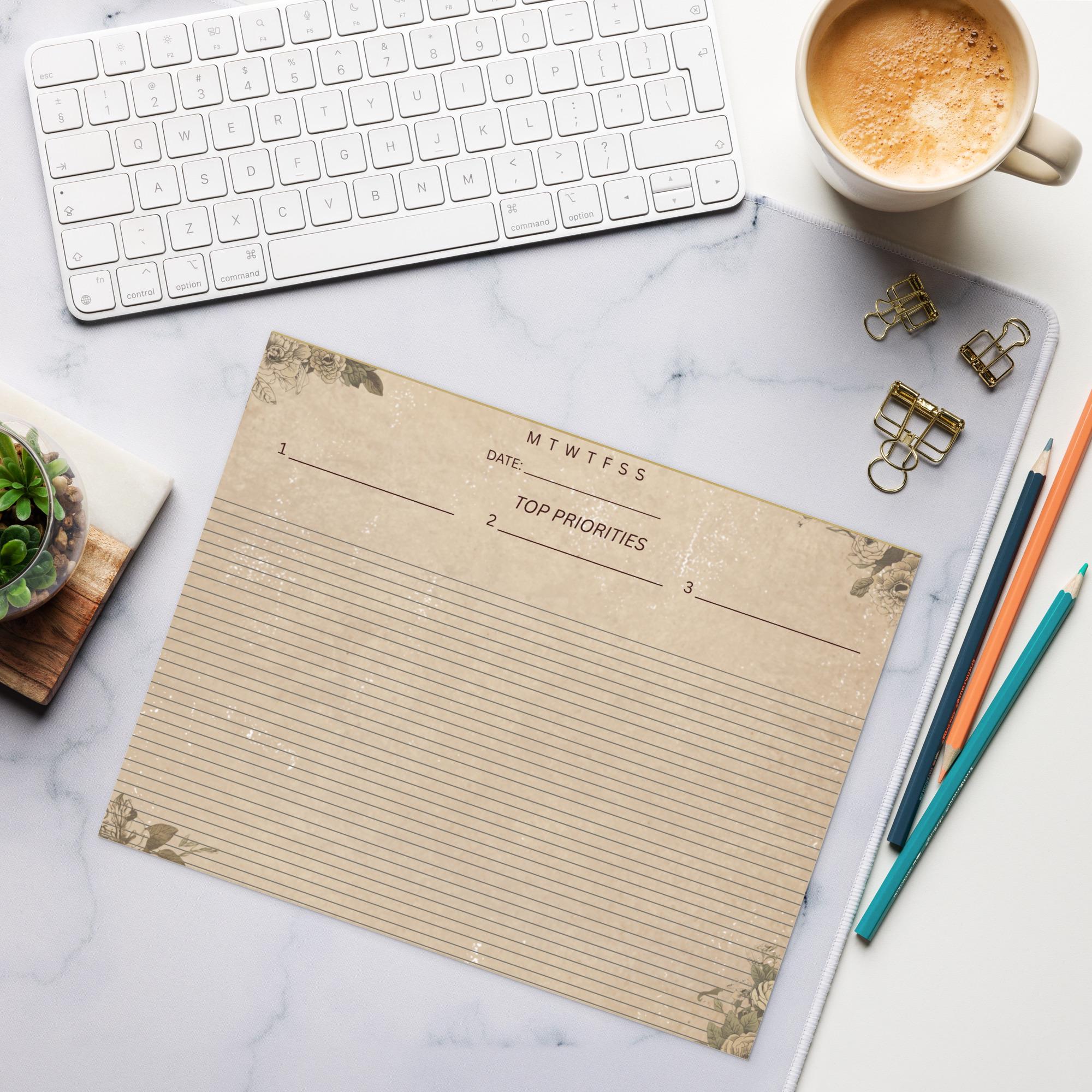 Vintage Notepad for Daily Notes - Planner - Etsy