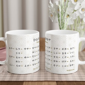 Hiragana and Katakana Mug - Japanese Characters Chart and Study Guide ...