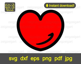 Heart svg file | Heart vector | Smile svg | Heart shape | Heart element | Heart digital download