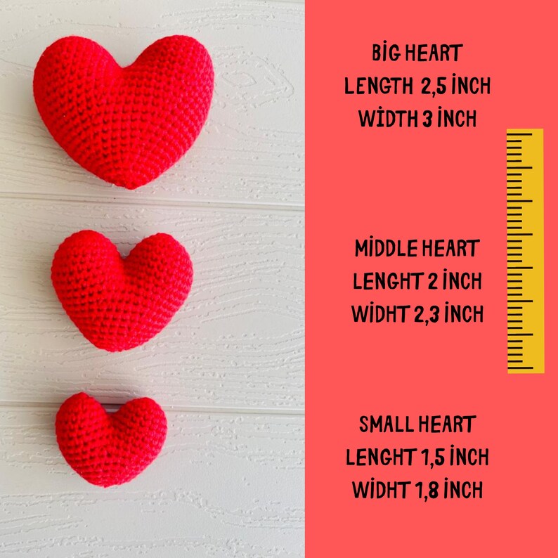Crochet Heart Pattern: Easy Beginner DIY, 3 Sizes (PDF Pattern) - Etsy