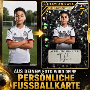 Personalized football card in a magnetic case – a unique gift for football-loving kids image 2