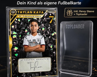 Personalized football card | Own rookie card in holographic look | Gift for football-loving kids