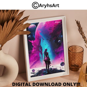 Space Queen - Alien Queen - Digital Print Out - Digital Poster - SciFi - Science - Aliens, Fantasy Art, SciFi Art
