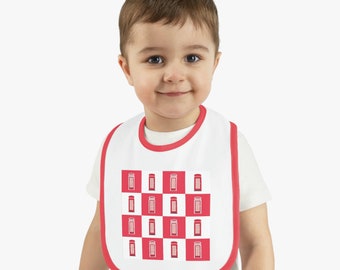 Bavoir bébé, cabine téléphonique britannique, bavoir cabine téléphonique anglaise, motif anglais