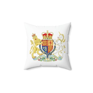 Pillow, British Royal Crest, Home Decor 14&quot;x14&quot; Pillow