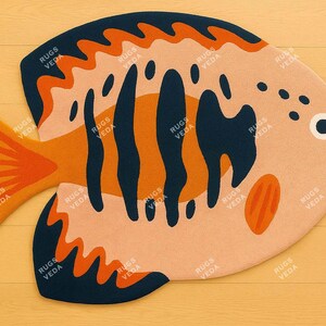Tropical Fish Rug for Kids Room – Vibrant Ocean Carpet for Nursery, Playroom, or Sea-Themed Decor-Themed Decor 8x10, 9x12, 10x14 100 % Wool