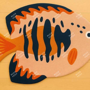 Tropical Fish Rug for Kids Room – Vibrant Ocean Carpet for Nursery, Playroom, or Sea-Themed Decor-Themed Decor 8x10, 9x12, 10x14 100 % Wool