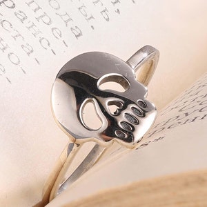 925 Skull Sterling silver ring, handmade solid medieval 925 unisex men women punk gothic goth biker mens oxidized jewelry gift her him