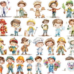 Clipart PNG del Día de la Carrera: 200 ilustraciones con temas profesionales que incluyen médico, bombero, artista, científico y para manualidades y educación de bricolaje