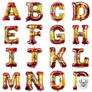 Spanish Flag Balloon Letter Cliparts: 26 PNG Alphabet Letters (Digital Download)