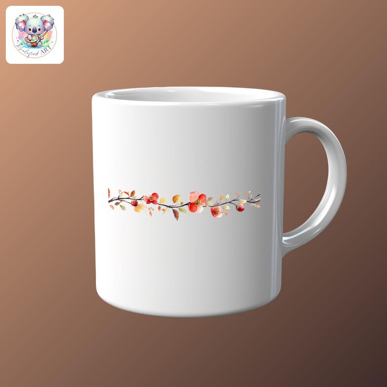 Autumn Floral Border Clipart Collection for Instant Download - Perfect for Sublimation Design Projects