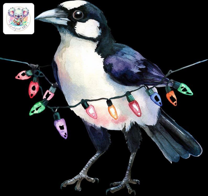 Australian Animals With Christmas Lights Clipart PNG 84 Festive