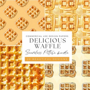 Waffle Seamless Pattern: Sweet Treats Digital Paper Set (300 DPI)