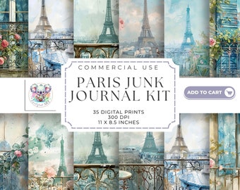 Vintage Paris Junk Journal Kit: Elegant Ephemera (Digital Download)