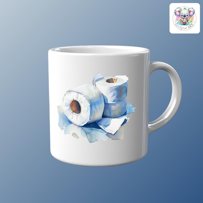 Watercolor Toilet Paper Clipart PNG 26 Quirky Bathroom Illustrations