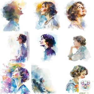 Celebrate Helen Keller Day with 20 Watercolor Cliparts - High-Resolution Illustrations of Inspirational Poses