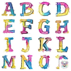 Künstlerische Kreide Textur Alphabet Buchstaben Cliparts PNGs: Vollständiger Satz von 26 300 DPI transparente Buchstaben für kreative Designs & Dekor