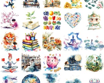 94 Clipart di risoluzioni per il nuovo anno - Disegni ispiratori per la crescita personale e la definizione degli obiettivi