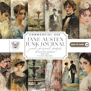 Jane Austen Regency Ephemera: Vintage Journal Kit (Digital Download)