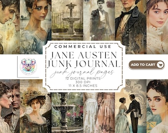 Jane Austen Regency Ephemera: Vintage Journal Kit (Digital Download)