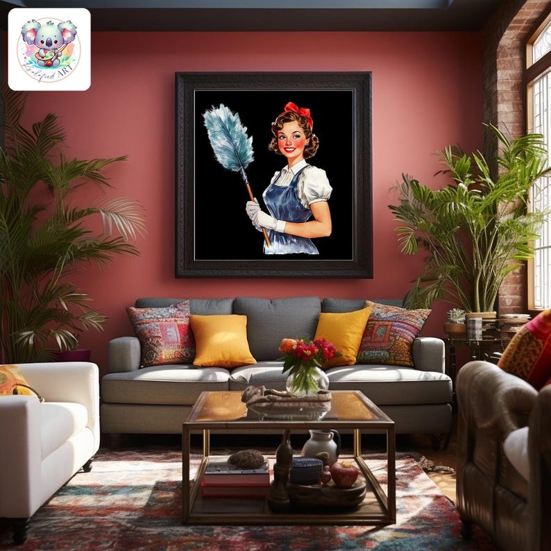 Whimsy Clean Watercolor Cleaning Lady Clipart: Whimsical Superhero Pngs (digital ...