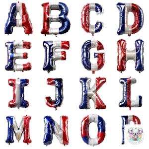 French Balloon Foil Alphabet Letters Cliparts PNGs - 26 High-Resolution 300 DPI Letters for Creative Projects