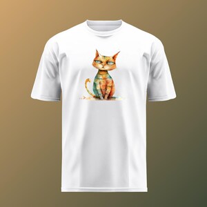 A cat with blue eyes - a cat sitting on a black background - a cat with a striped tail - a cat with rainbow colors, art blue mammal