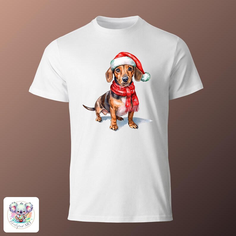 Dog Breeds With Santa Hat and Scarf Clipart PNG 80 Festive Dog