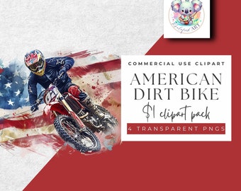 Motocross Madness Dirt Bike Clipart - 4 Dynamic PNGs, Transparent - Instant Download