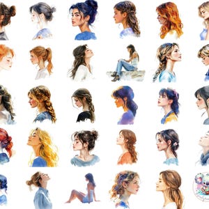 45 transparente Profil Porträts mit künstlerischen Frisuren für Beauty & Fashion Designs
