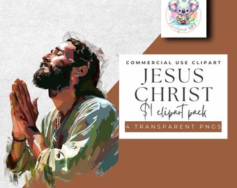 Jesus Christ Clipart: Biblical Portraits, Transparent PNG (Digital Download)