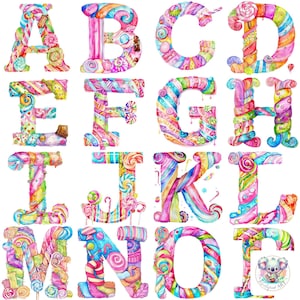 Candyland lollies alphabet letter - a letter c made of candy - a letter made out of candy - a letter b painted with candy, clipart made cand