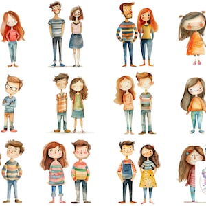 Images clipart de petite amie originales et fantaisistes : 24 images éclatantes de 300 ppp pour des invitations créatives et des projets de décoration romantiques