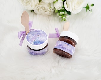 Mini jar of personalized Nutella, theme of your choice, birthday, wedding, baby shower, gender reveal, baptism, personalized chocolate