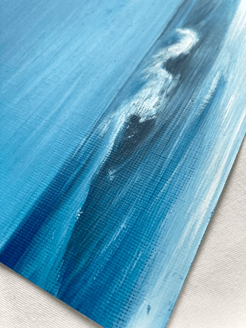 Décor de salle de vague de mer, peinture à lhuile originale de vague docéan, peinture de mer, peinture de paysage, peinture à lhuile de vague bleue, paysage marin minimaliste image 6