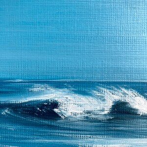 Décor de salle de vague de mer, peinture à lhuile originale de vague docéan, peinture de mer, peinture de paysage, peinture à lhuile de vague bleue, paysage marin minimaliste image 9